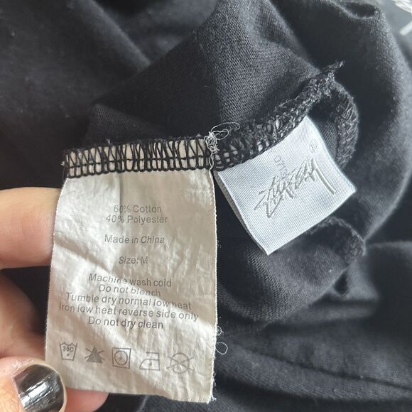 Vintage Y2K Stussy 8 Ball Logo Japan Women’s Black Midi Dress Size Medium - Picture 10 of 12